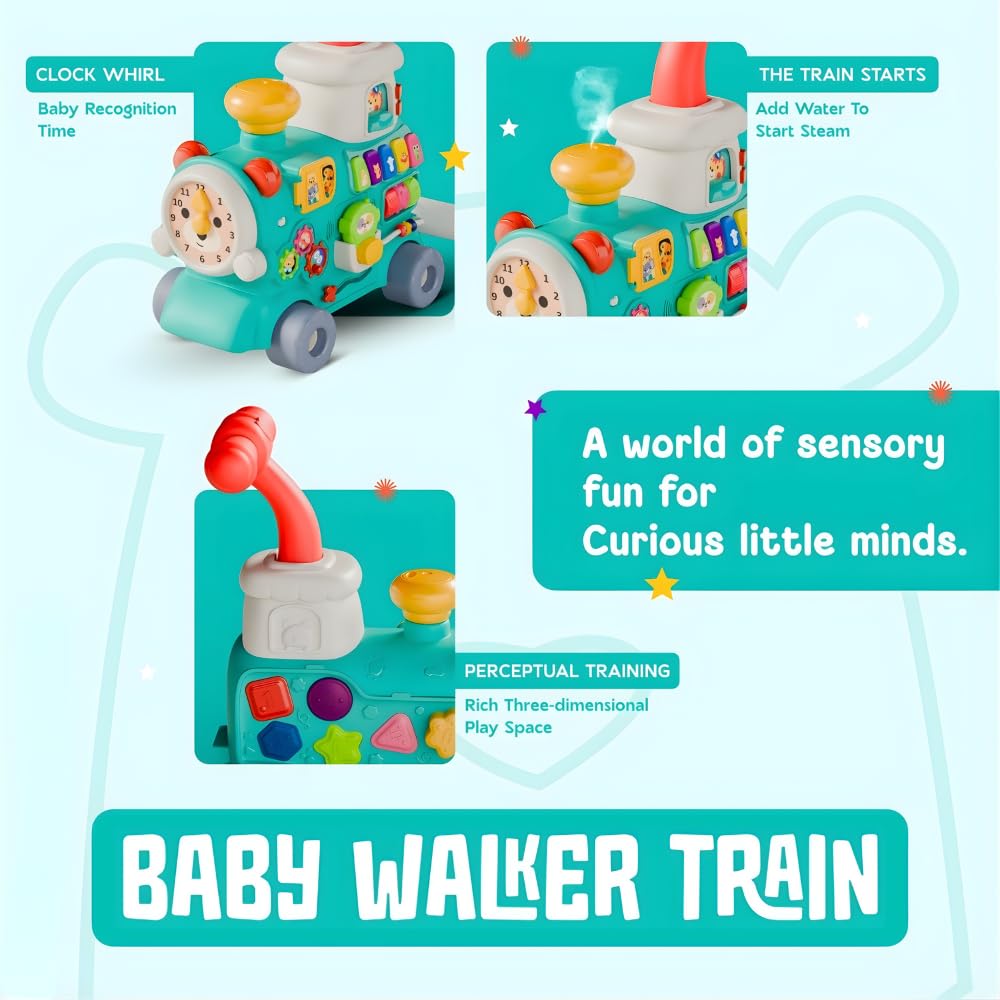Rainbow Toys Multifunctional -5 in 1 Baby Walker Train Toy with Musical Activity Assorted Color