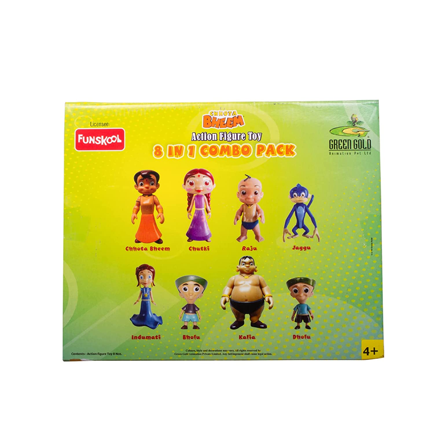 Funskool Chhota Bheem and Friends with Articulation 8IN1 4 Inch Action Figure Pack
