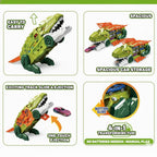 Dino Parking Lot 2-in-1 Transforming Dinosaur Car Carrier Truck Playset with Alloy Cars