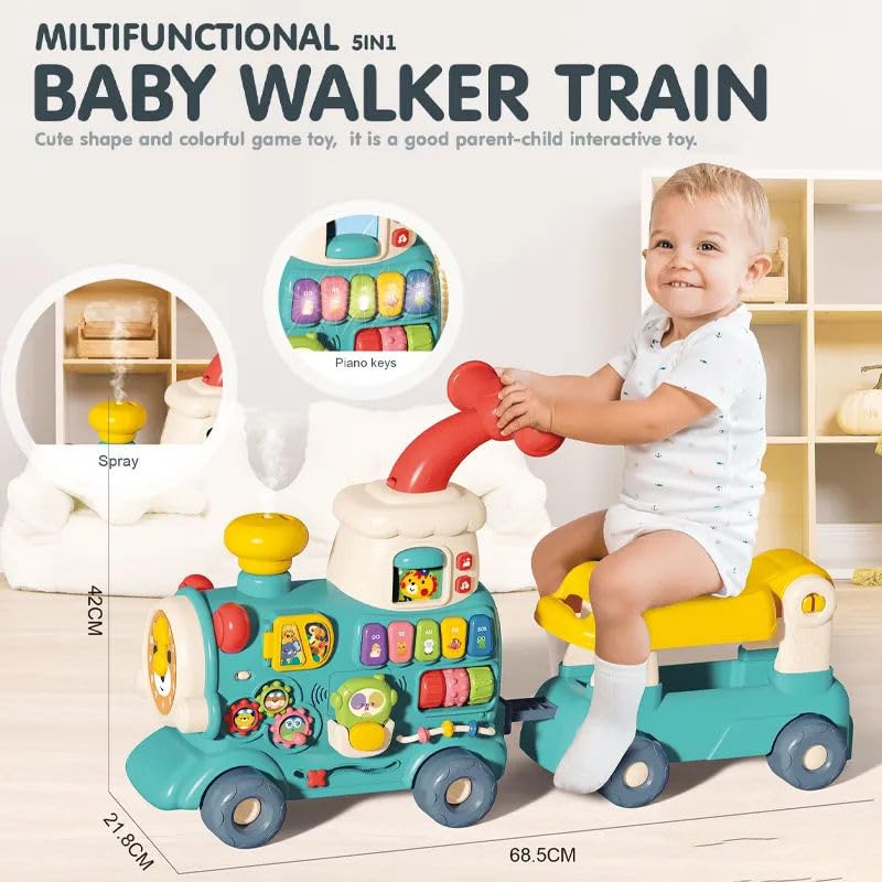 Rainbow Toys Multifunctional -5 in 1 Baby Walker Train Toy with Musical Activity Assorted Color