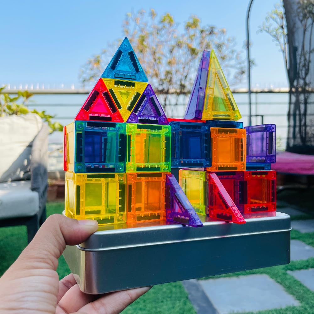 Open Ended MiniMag Travel Magnetic Tiles -60 Piece