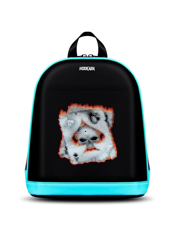 Hookaba Bold Bling LED Backpack For Kids 8L Smart Display Bag With Programmable Screen, App Control & Water Resistant Blue
