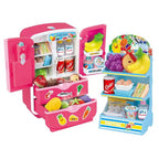 Rainbow Toys Shopping Pretend Play Kitchen Refrigerator Fridge Toys Double Door