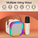Karaoke Machine for Kids Adults, Mini Portable Blue-Tooth Karaoke Speaker with Wireless