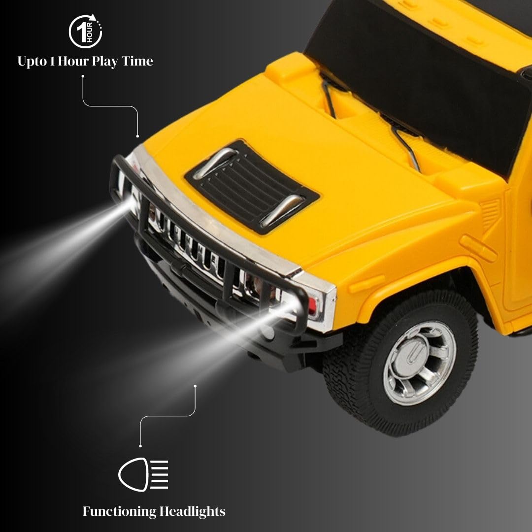 Road Burner Rechargable Remote Control Car for Kids Hummer H2 Full Function, 1:24 Scale
