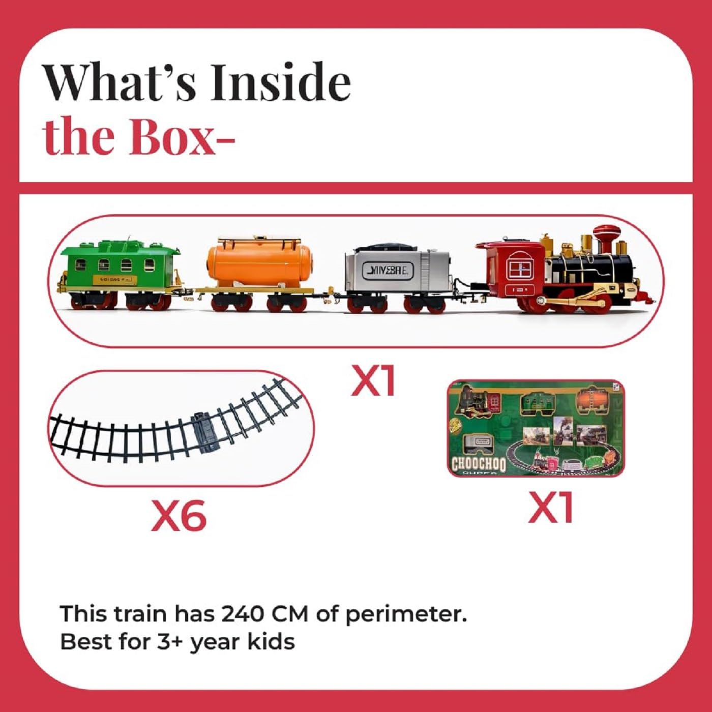 Rainbow Toys Smok Train Toy Set with Sound and Music (CHOOCHOO Train)