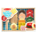 Melissa & Doug Sandwich-Making Set (Wooden Play Food, Wooden Storage Tray, High-Quality Materials, 17 Pieces)