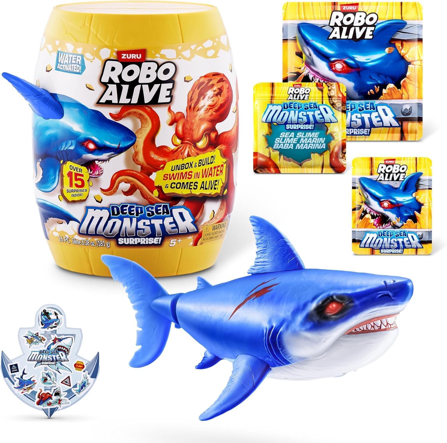 ZURU Robo Alive Deep Sea Monster Surprise Barrel Toy