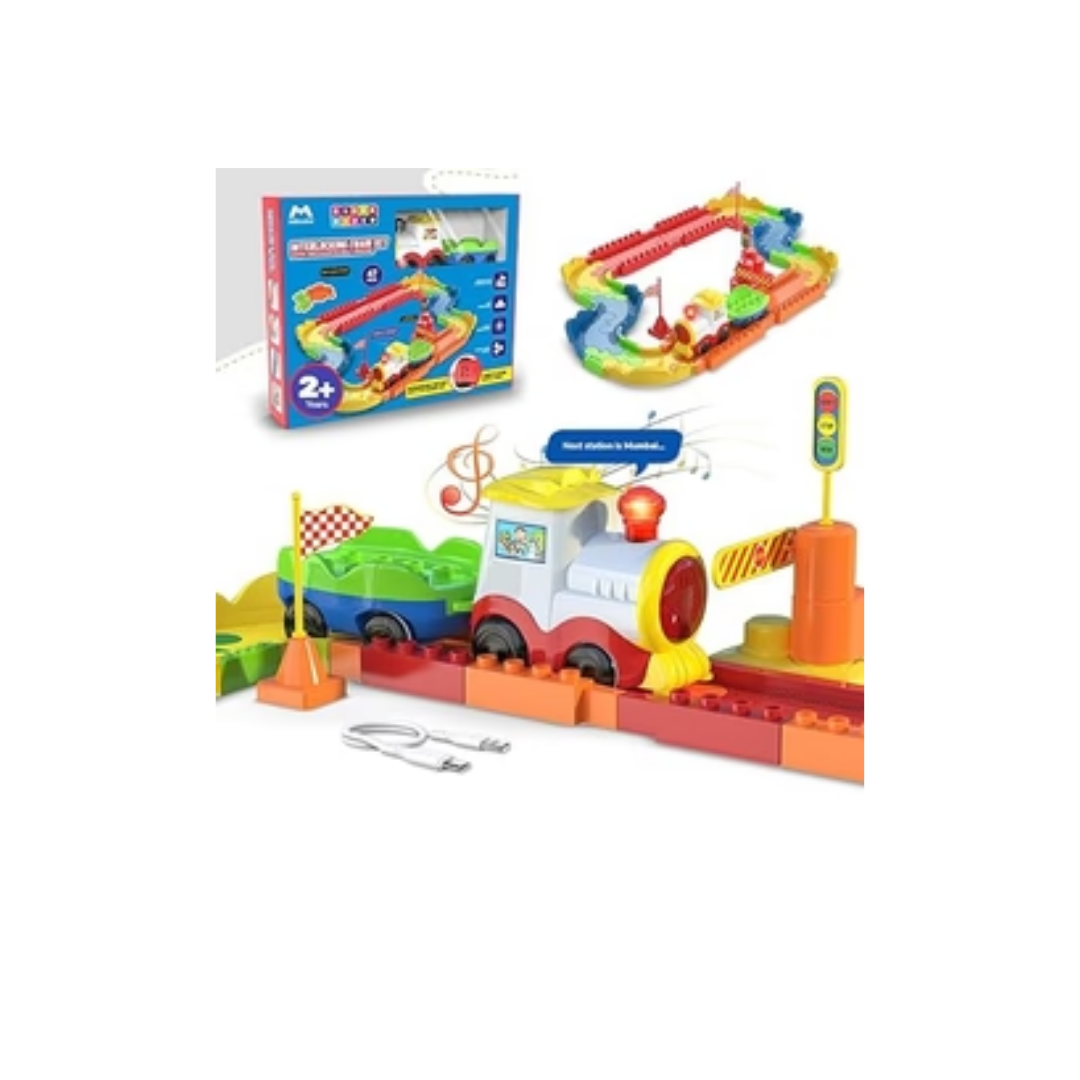 Mirana Block Rider Toy Train Set for Kids - Colorful Track Set