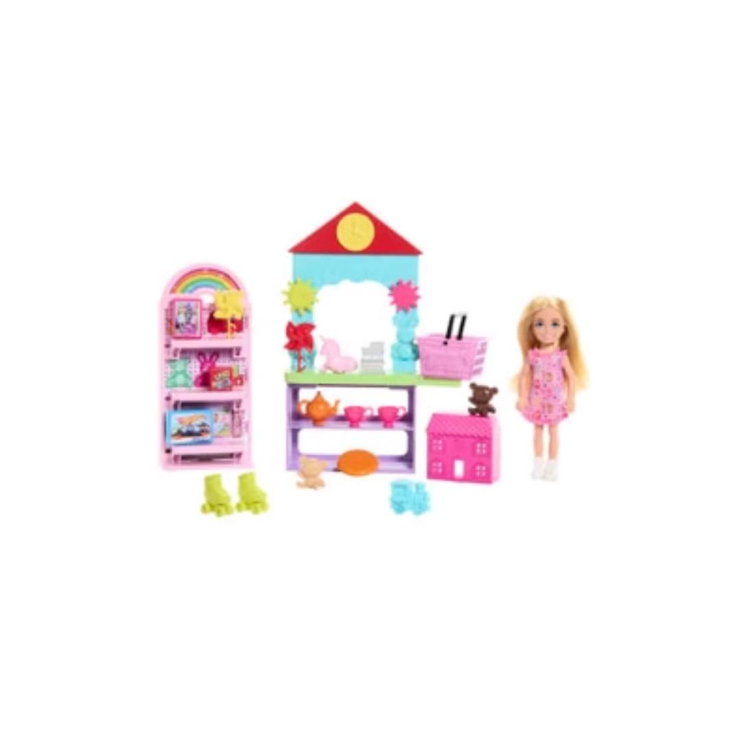 Mattel Barbie Chelsea Can Be… Toy Store Playset With Small Blonde Doll, Shop Furniture & 15 Accessories