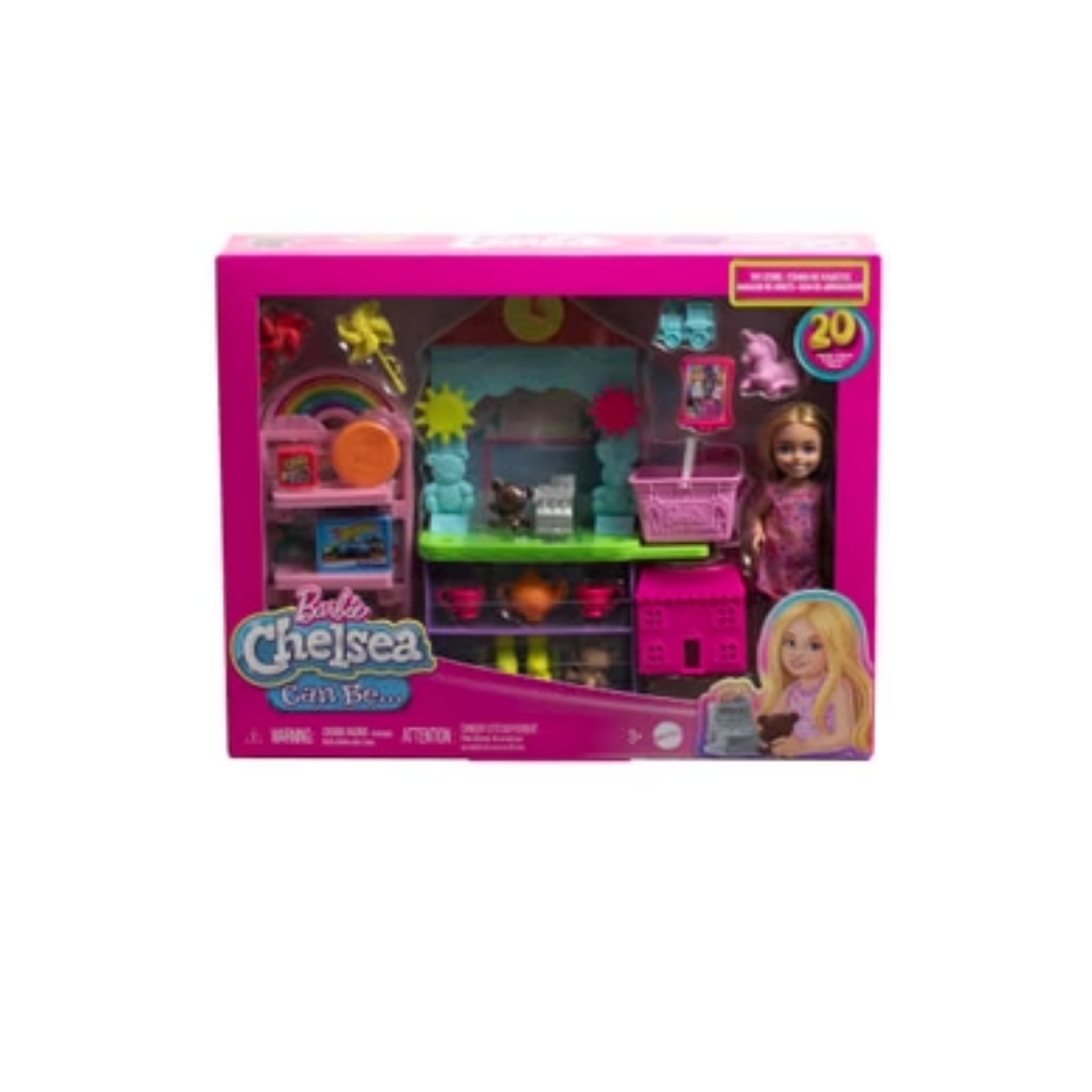 Mattel Barbie Chelsea Can Be… Toy Store Playset With Small Blonde Doll, Shop Furniture & 15 Accessories