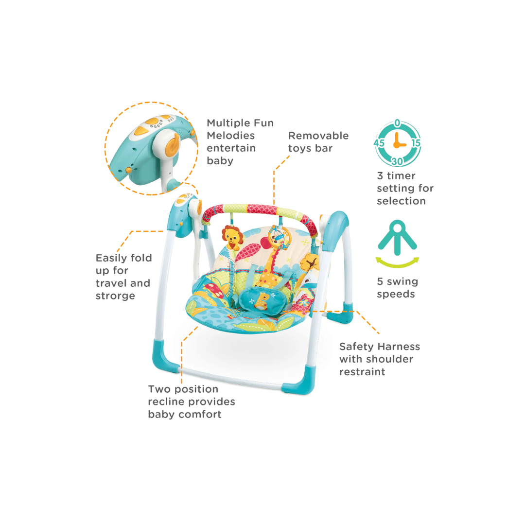 Mastela Deluxe Portable Swing Aqua