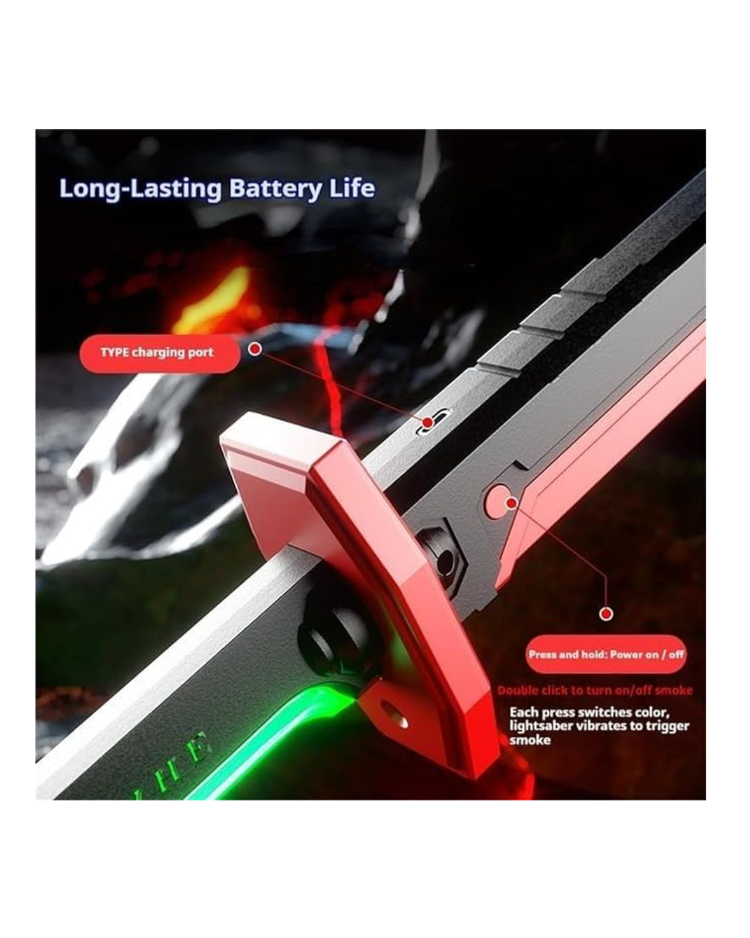 Rainbow Toys Sparkblade LED Sword with Smoke & Spark Effects with Sound Light Sabar