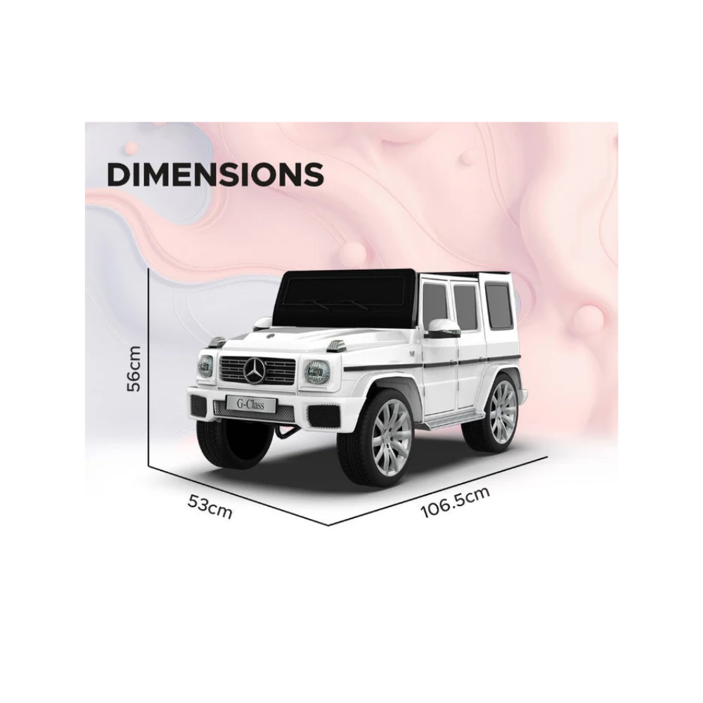 EMotorad Formula Fun Mercedes Benz G-Wagon Ride-On Car for Kids (White)