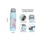 Youp Stainless Steel Googlie Peppa Pig Theme Kids Insulated Double Wall Sipper Bottle For Kids Assorted Color