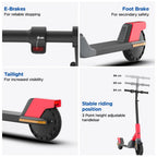 EMotorad Lil E Junior Electric Kick Scooter for Kids 6+ – 100W Motor, 8 km Range, Foldable – Active Red