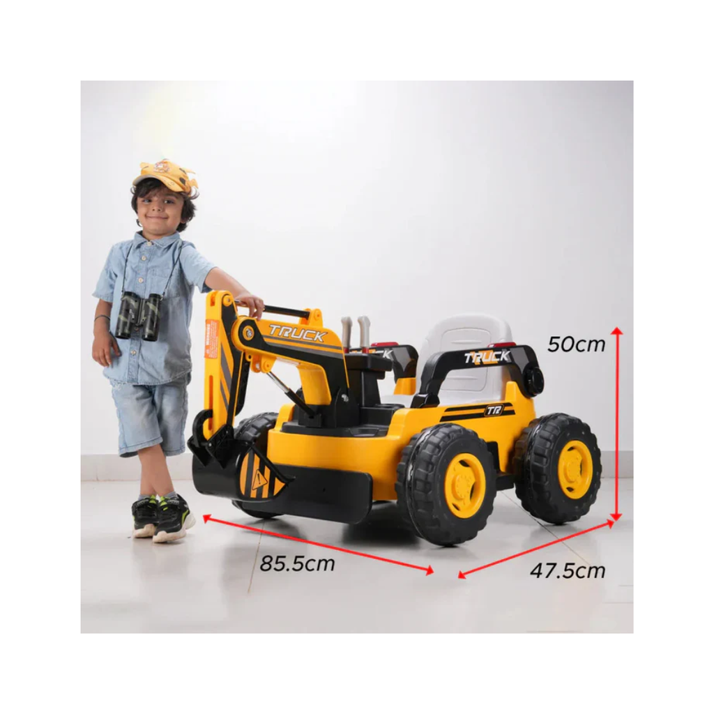 Emotorad Formula Fun Mini Excavator Toy Ride-On Car (Yellow-Black), 3-7Years