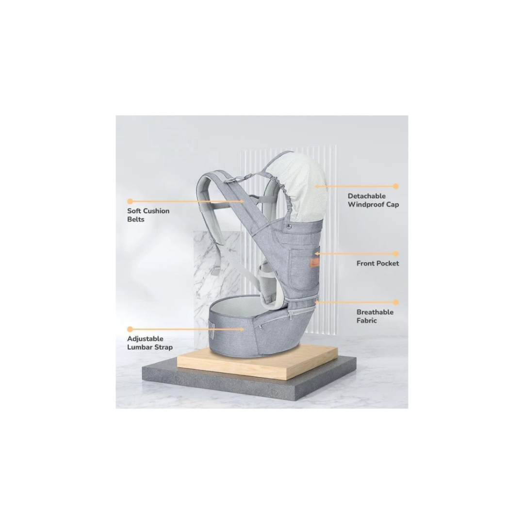 R For Rabbit Upsy Daisy Ergo 8-in-1 Hip Seat Baby Carrier Light Grey