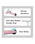 R For Rabbit Road Runner Ryder Scooter For Kids With PU LED Wheels Pink Blue