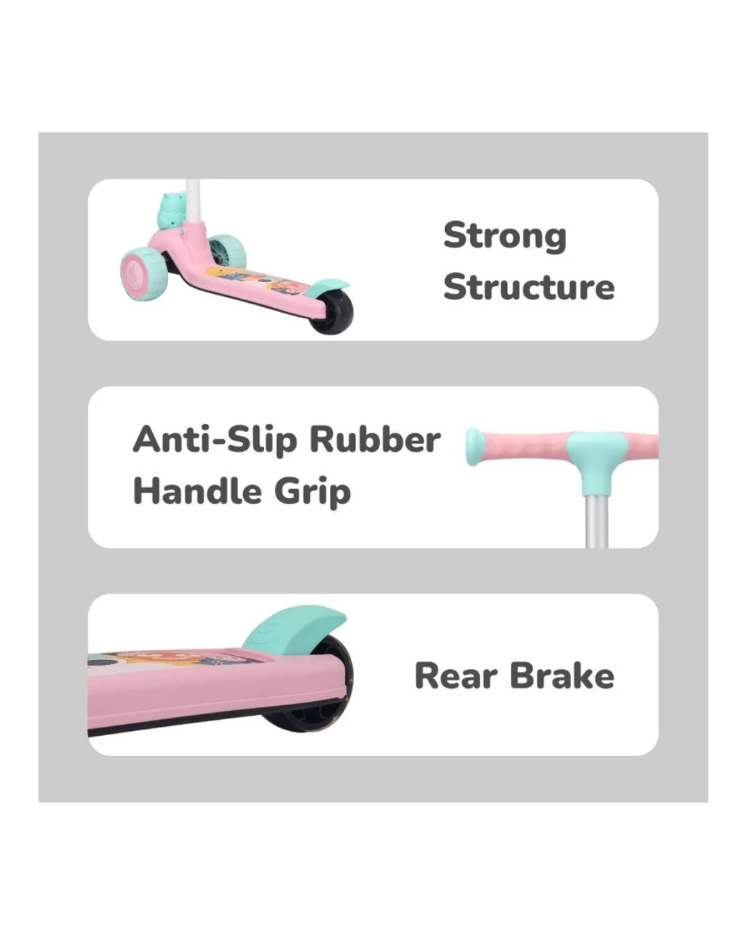 R For Rabbit Road Runner Ryder Scooter For Kids With PU LED Wheels Pink Blue