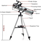 F70060 Astronomical Refractor Telescope 700mm Focal Length with 60mm Aperture & 113cm Adjustable Tripod