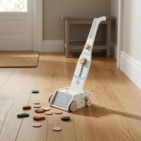 Rainbow Toys Pink Wooden Vacuum Cleaner Toy