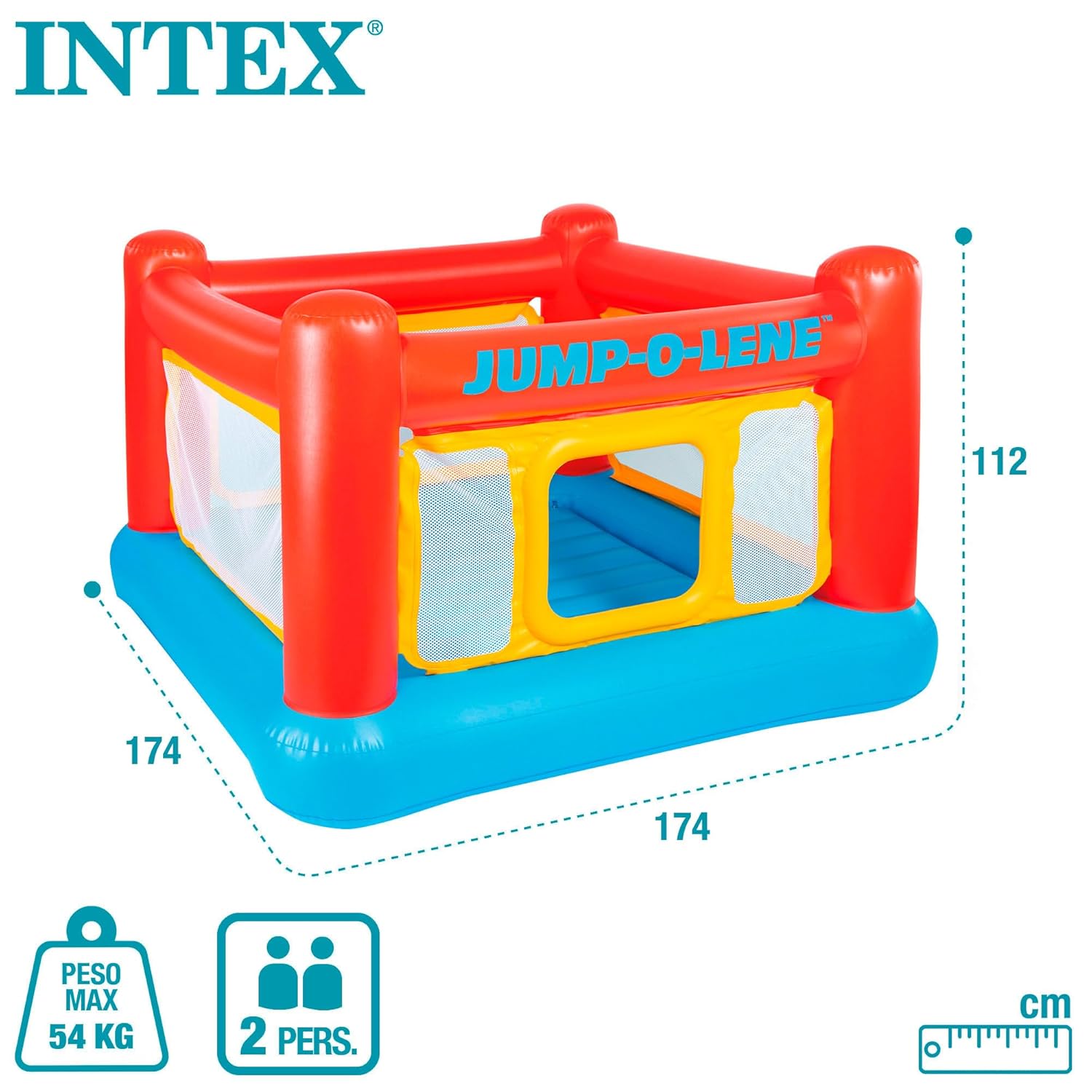 Intex Jump-O-Lene Playhouse, Kids Inflatable Bounce House (48260)
