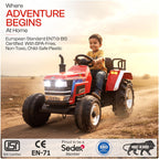 Toyzone Licensed Mahindra Electric Tractor Rechargeable Ride on with 12V 12AH Battery LED Lights, MP3 Music-USB