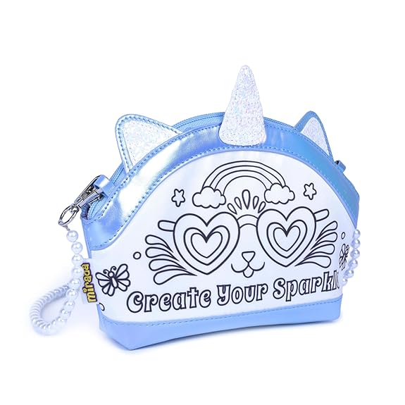 Mirada Unicorn Pearl Slinger Soft Plush Bag Color Your Own Bag