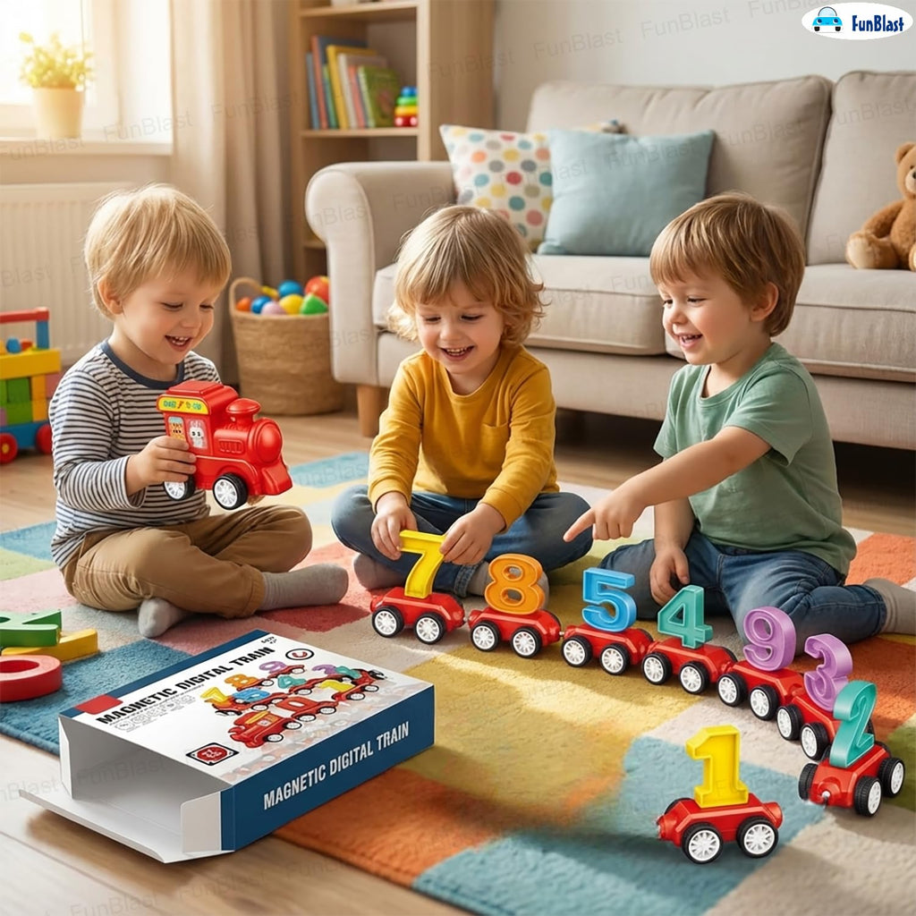 Magnetic Digital Number Train Toy – 21 Pcs Educational Learning Set for Kids 3+