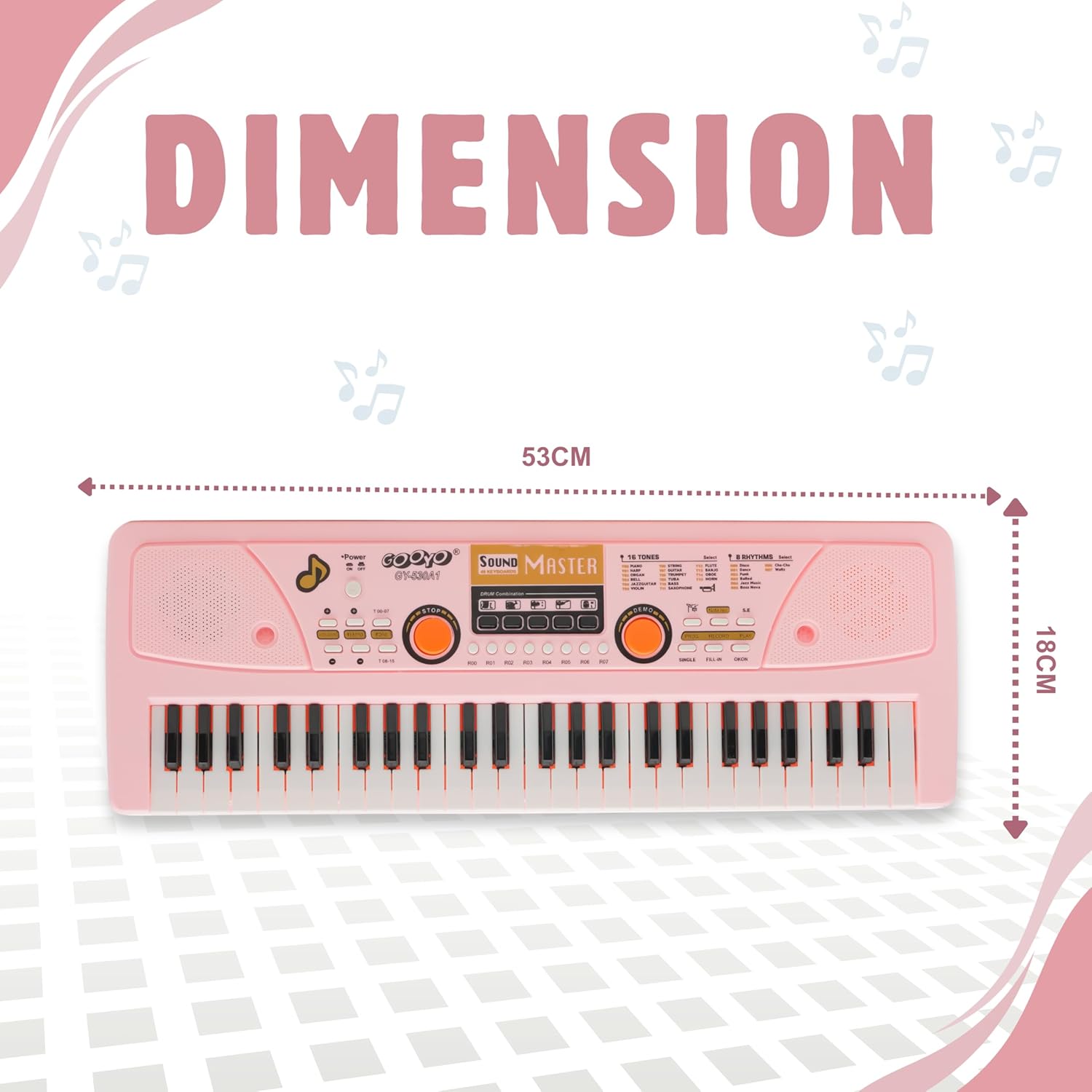 Gooyo GY-530CF Piano Keyboard with Microphone 49 Keys Assorted Color