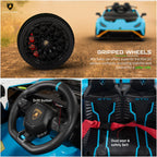 Licensed Lamborghini STO 12V Battery Operated Ride-On Car for Kids | Dual Motor | Blue