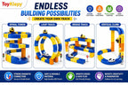 Magnetic Building Block Track Car Set DIY Construction Racing Track