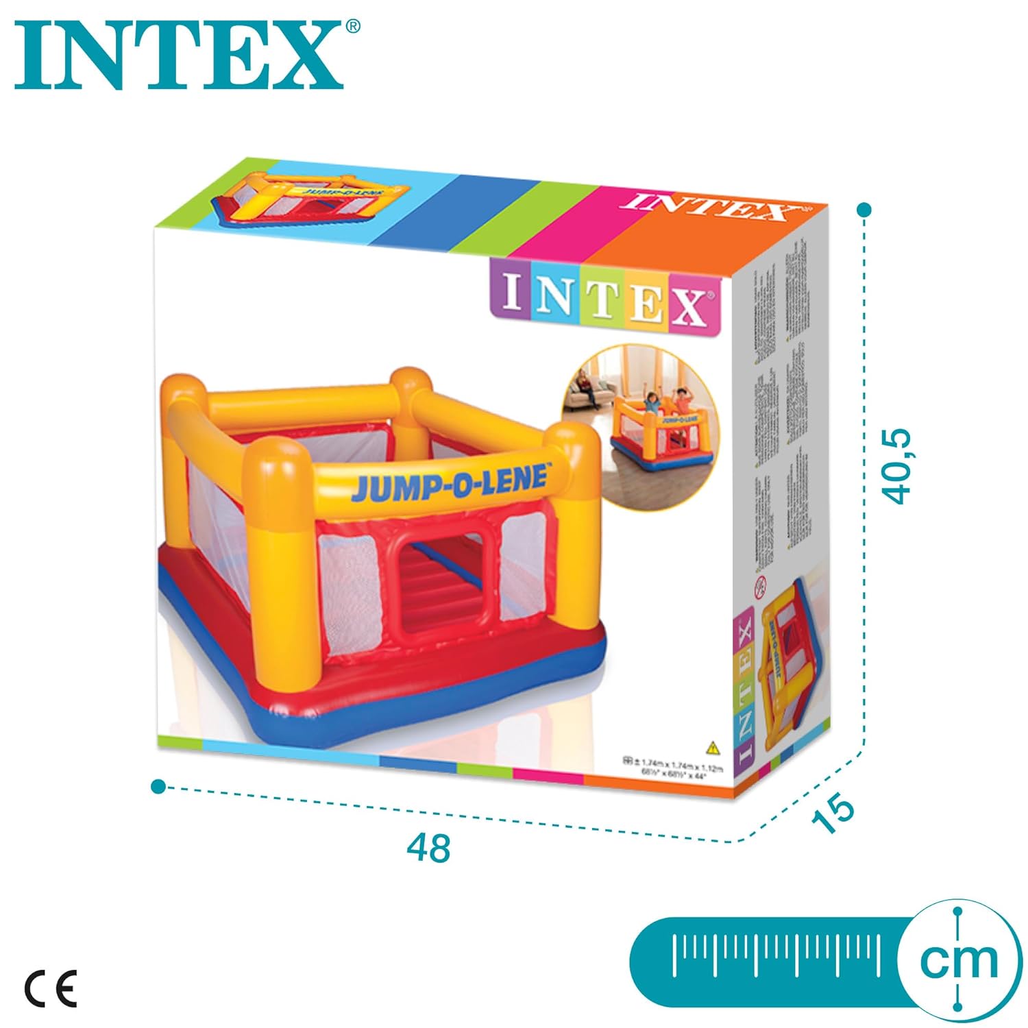 Intex Jump-O-Lene Playhouse, Kids Inflatable Bounce House (48260)