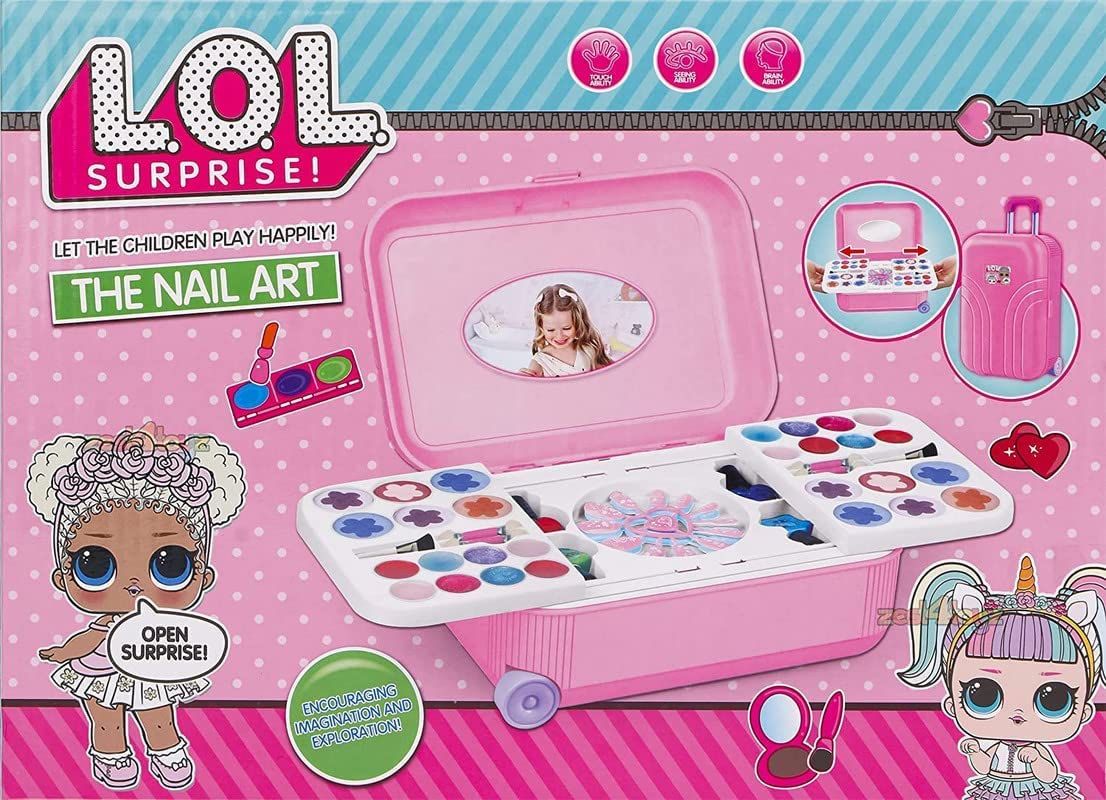 Lol Surprise Kids Makeup And Paint The Nail Art Set in Pink Suitcase