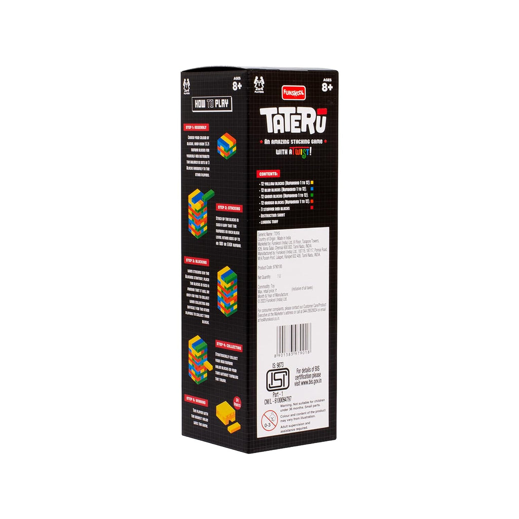 Funskool Adult Games,Tateru, Hardwood Blocks, Stacking Tower