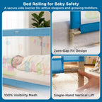 Mee Mee Bed Rail Guard 6 ft (180 × 72 cm) Adjustable Safety Rail for Babies Elephant Print