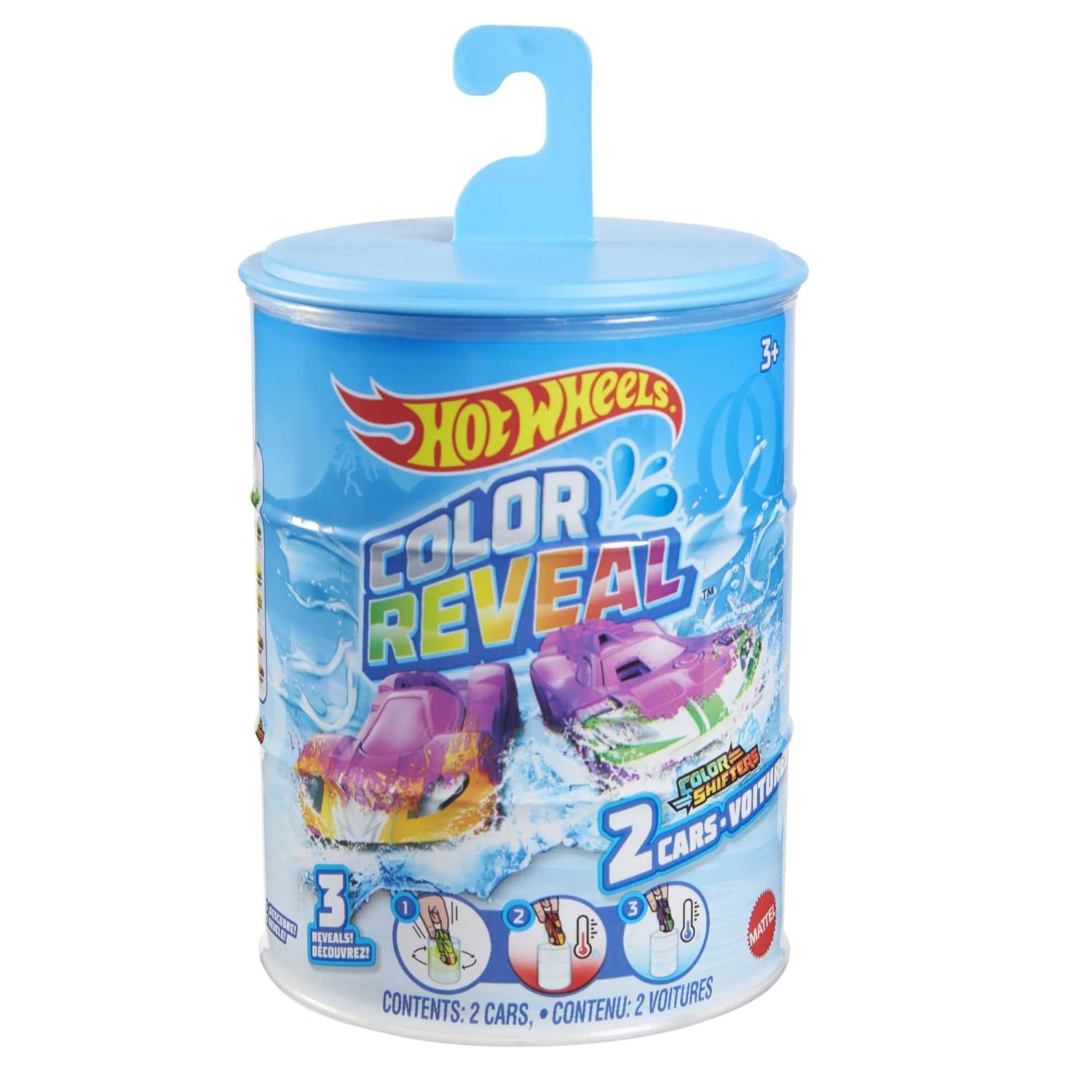 Hot Wheels Cars, Set of 2 Color Reveal Vehicles in 1:64 Scale