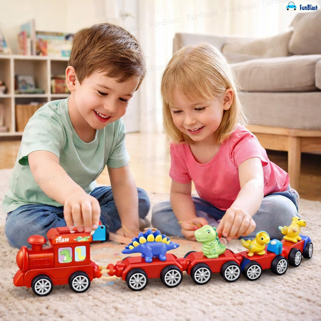 Magnetic Dinosaur Train Toy – 21 Pcs Dinosaur Educational Train Set for Kids 3+