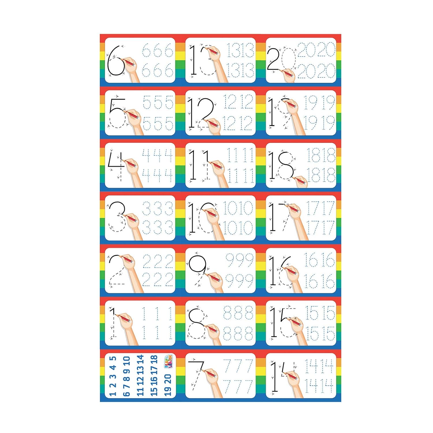 Funskool Play Learn Numbers Educational 21 Pieces Flash Cards