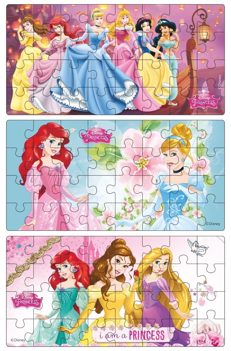 Topps 3in1 DISNEY PRINCESS JIGSAW PUZZLE Game (96 pieces in total)
