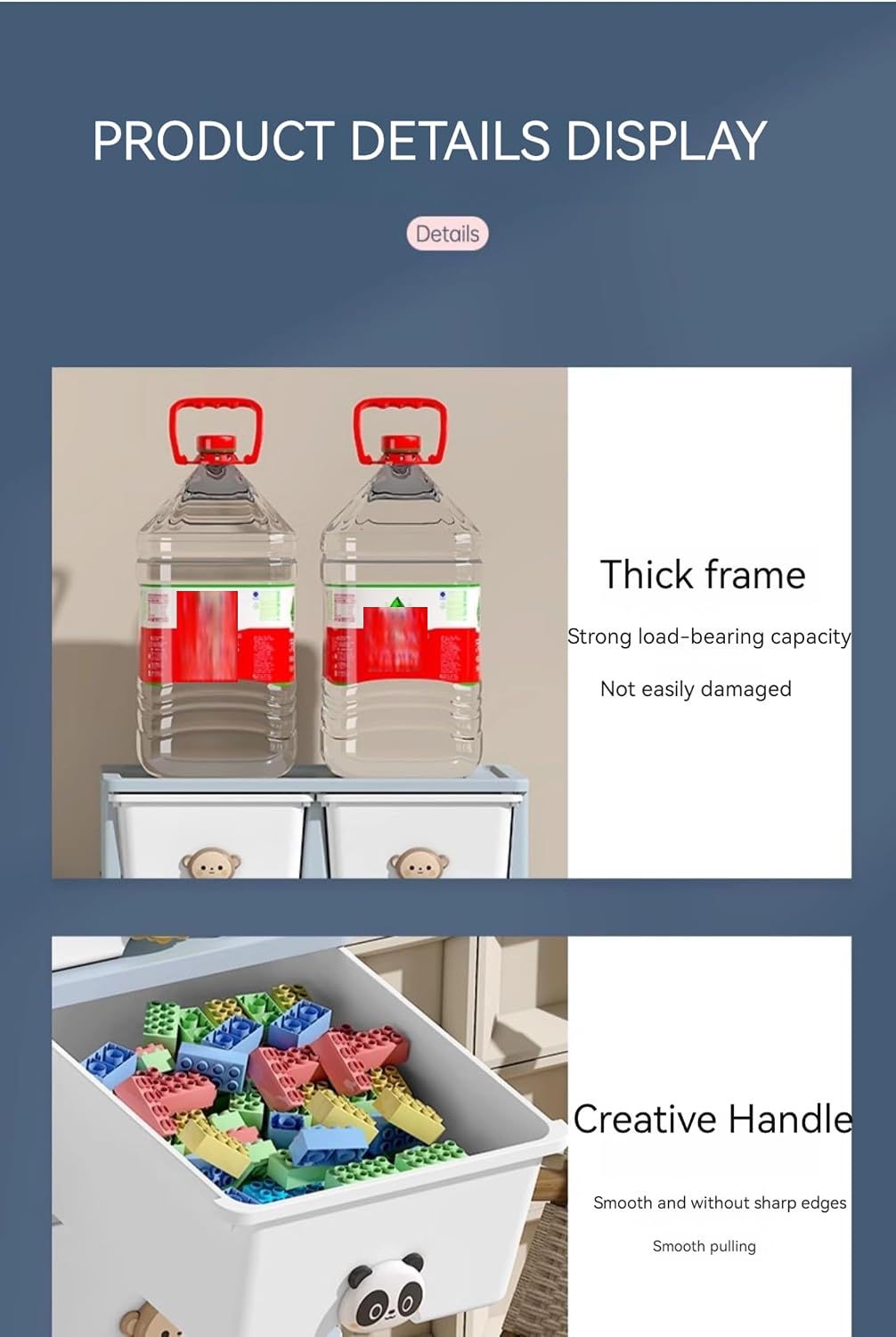 Versatile 4 Lyer Rolling Storage Rack with 8 Drawer