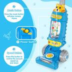 Cute Bear Magical Vacuum Cleaner Toy with Interactive Lights, Melodies & Floor Roller for Kids