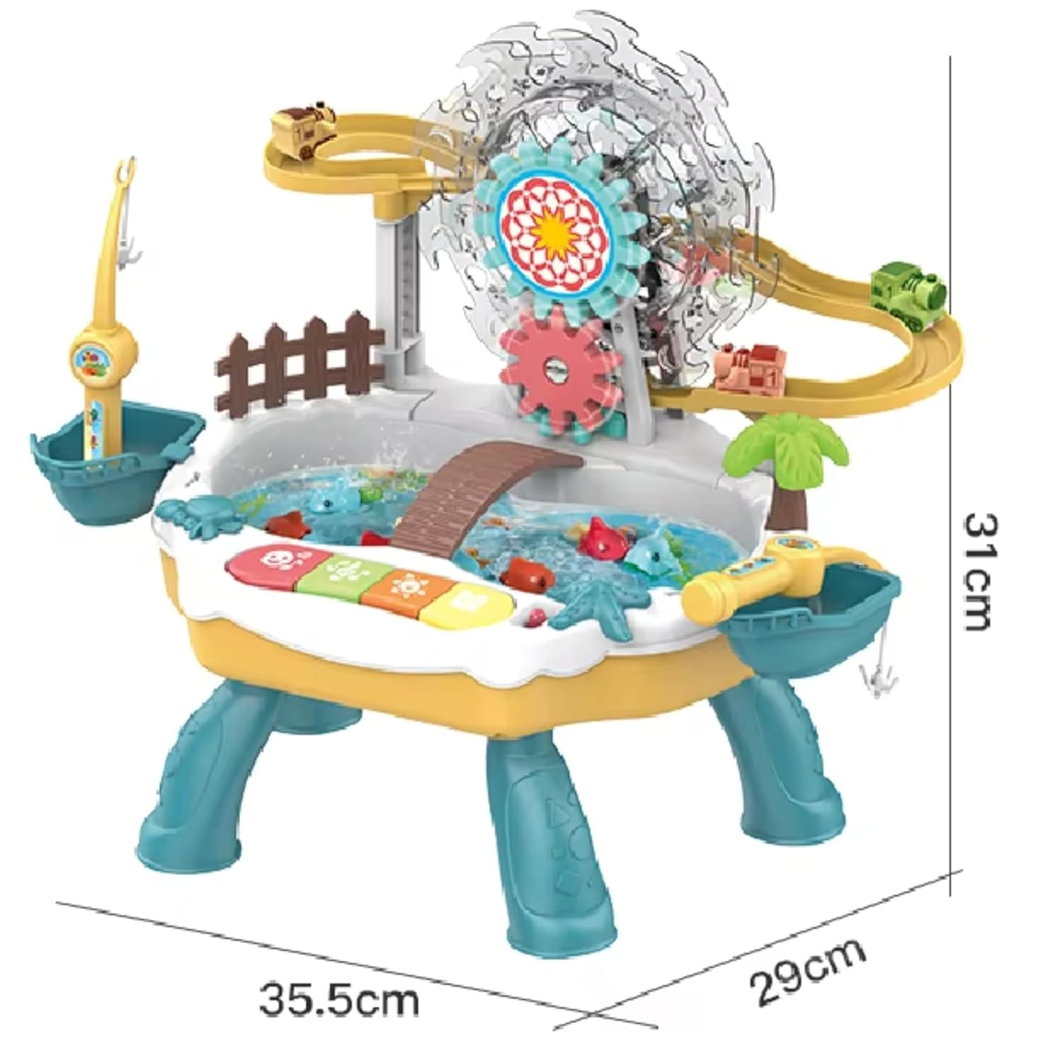 Lumo Musical Fishing Game Toy with Slideway, Rotating Ferris Wheel, Lights & Music