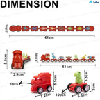 Magnetic Dinosaur Train Toy – 21 Pcs Dinosaur Educational Train Set for Kids 3+