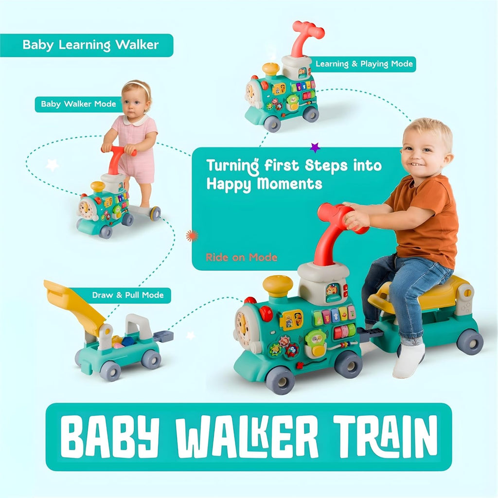 Rainbow Toys Multifunctional -5 in 1 Baby Walker Train Toy with Musical Activity Assorted Color