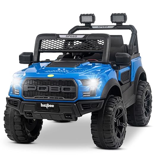 Rainbow Toys Battery Operated Car Jeep Rechargeable Car Electric Jeep for Kids Blue