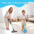 Cute Bear Magical Vacuum Cleaner Toy with Interactive Lights, Melodies & Floor Roller for Kids