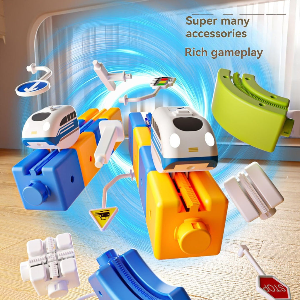 Magnetic Building Blocks Track DIY Car Set 130pcs