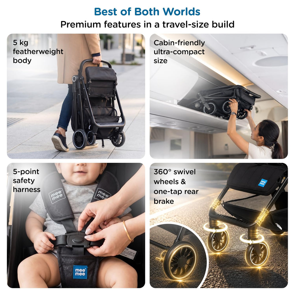 Mee Mee Easy Go Baby Stroller Black